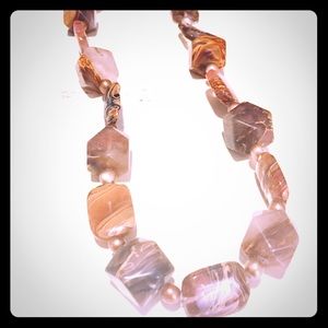 Agate silver necklace